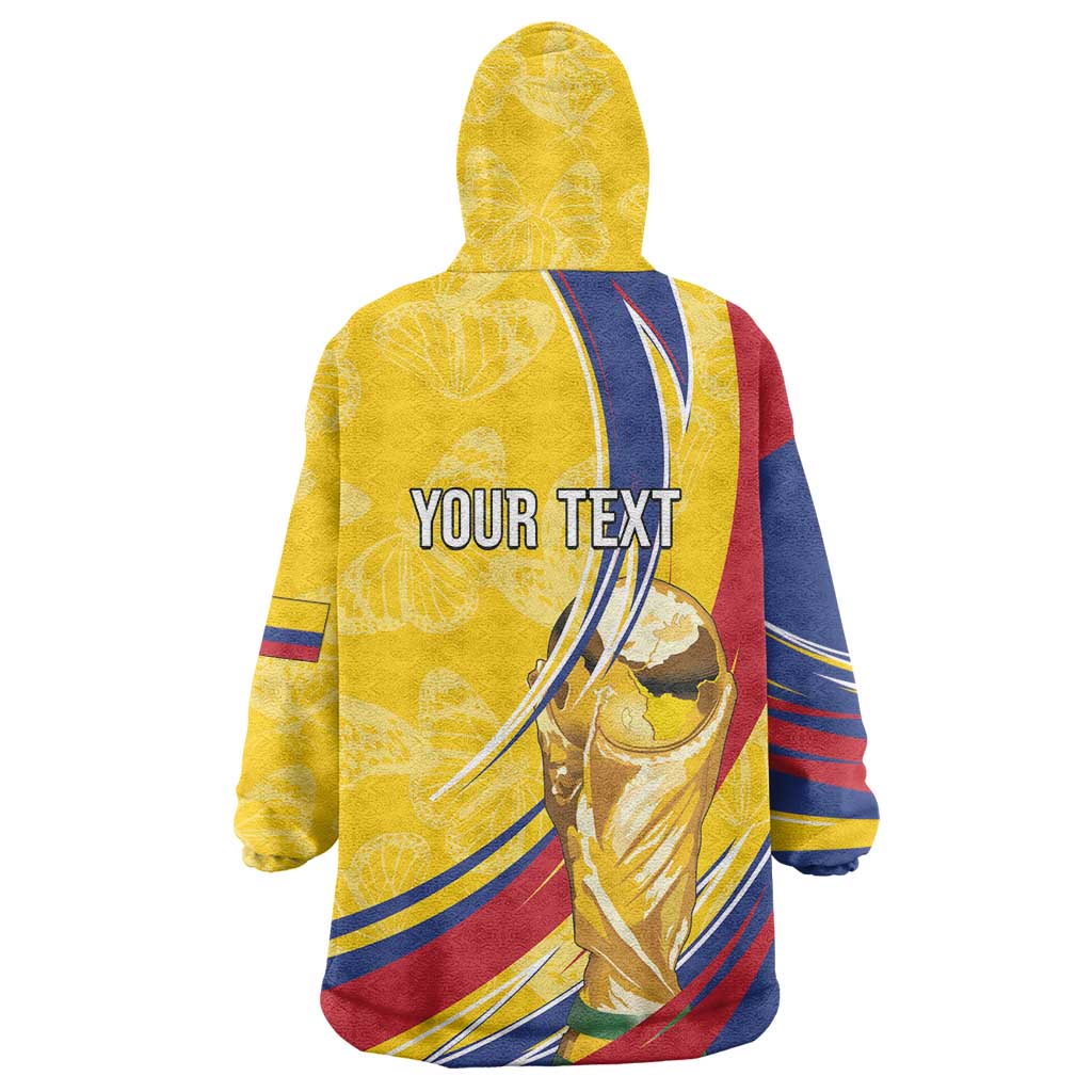 Colombia Football Personalized Wearable Blanket Hoodie WC2026 Butterflies Inspired