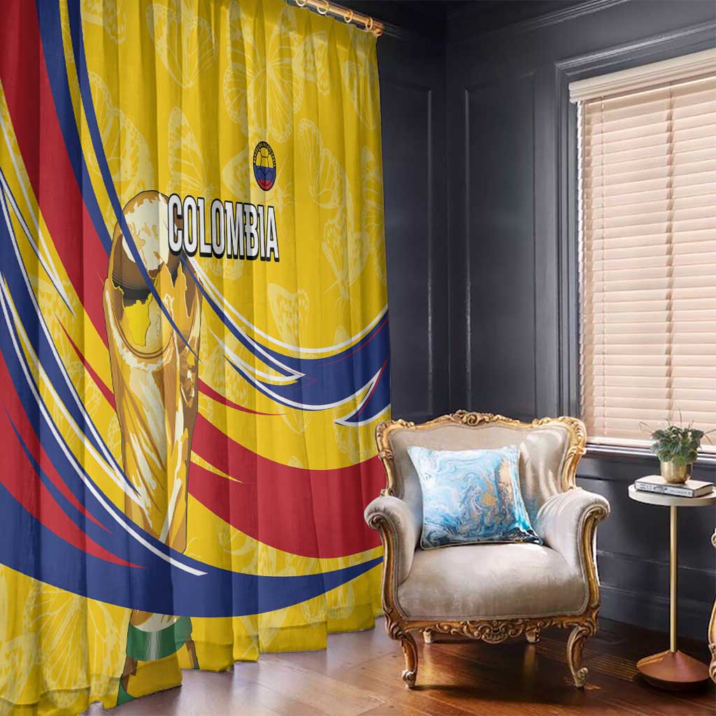 Colombia Football Window Curtain WC2026 Butterflies Inspired