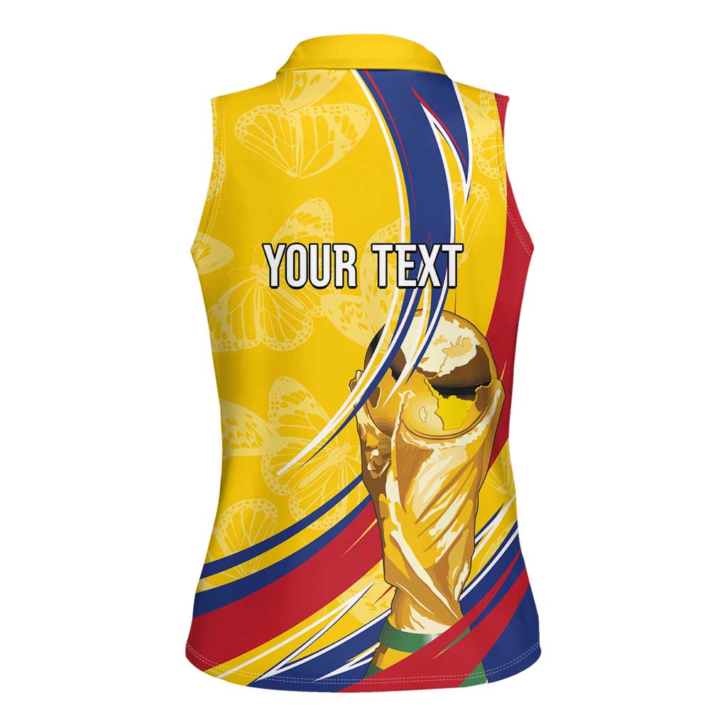 Colombia Football Personalized Women Sleeveless Polo Shirt WC2026 Butterflies Inspired