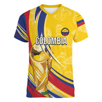 Colombia Football Personalized Women V-Neck T-Shirt WC2026 Butterflies Inspired