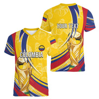 Colombia Football Personalized Women V-Neck T-Shirt WC2026 Butterflies Inspired