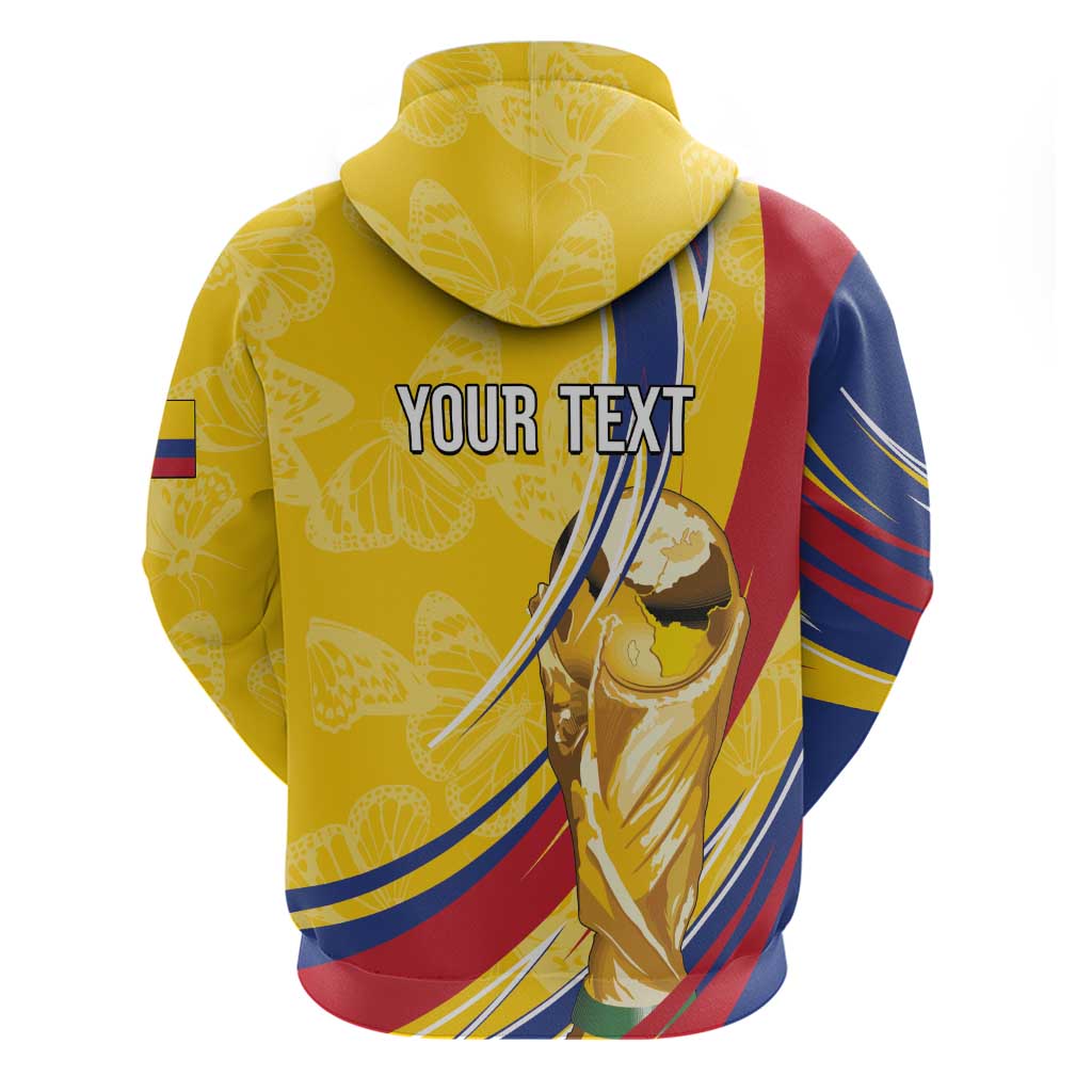 Colombia Football Personalized Zip Hoodie WC2026 Butterflies Inspired