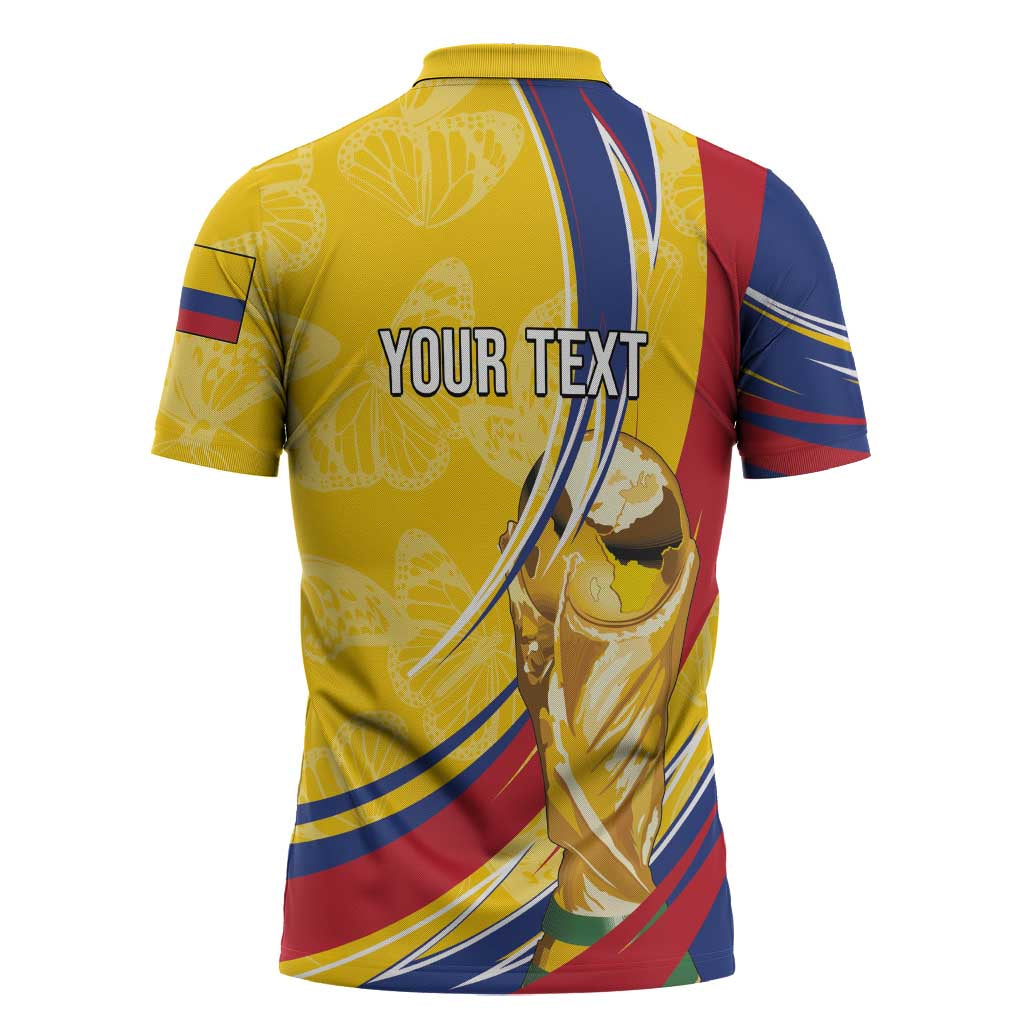 Colombia Football Personalized Zipper Polo Shirt WC2026 Butterflies Inspired
