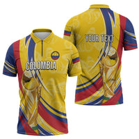 Colombia Football Personalized Zipper Polo Shirt WC2026 Butterflies Inspired