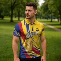 Colombia Football Personalized Zipper Polo Shirt WC2026 Butterflies Inspired