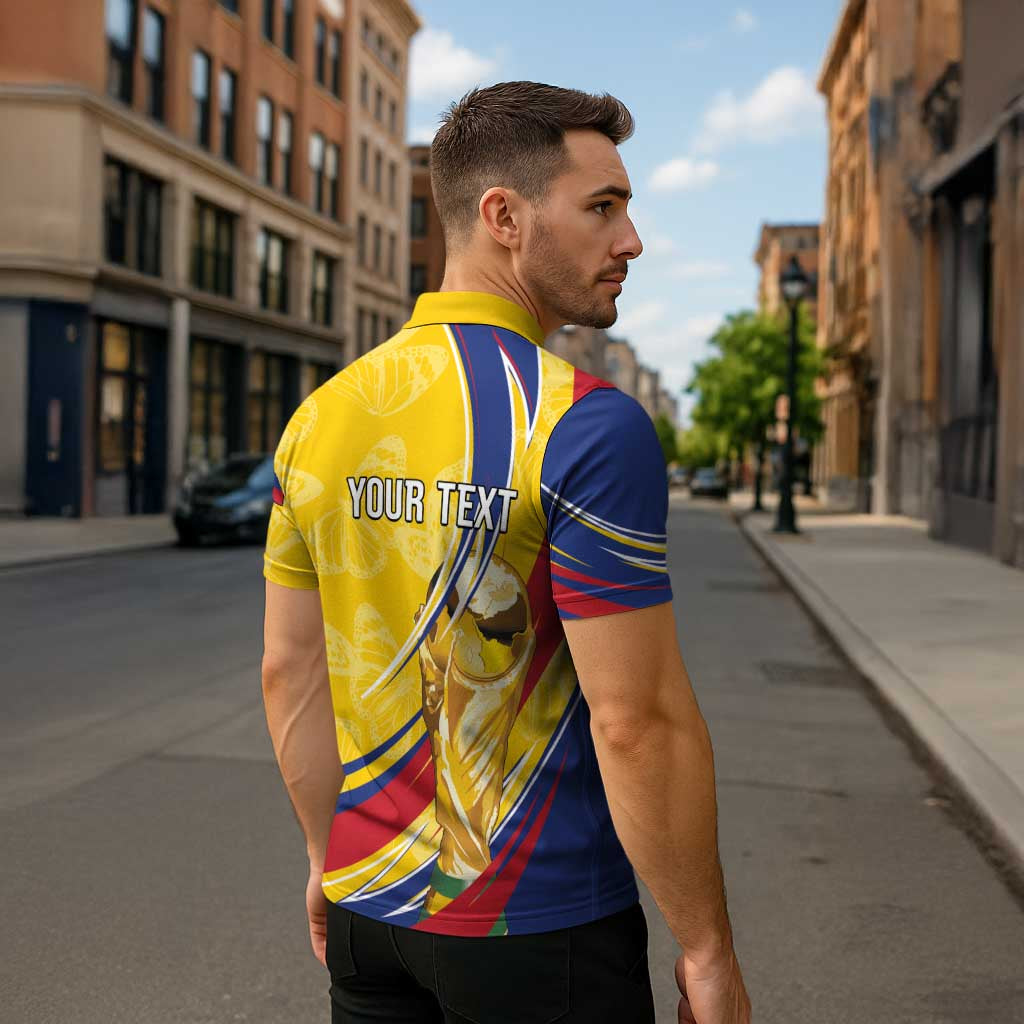 Colombia Football Personalized Zipper Polo Shirt WC2026 Butterflies Inspired