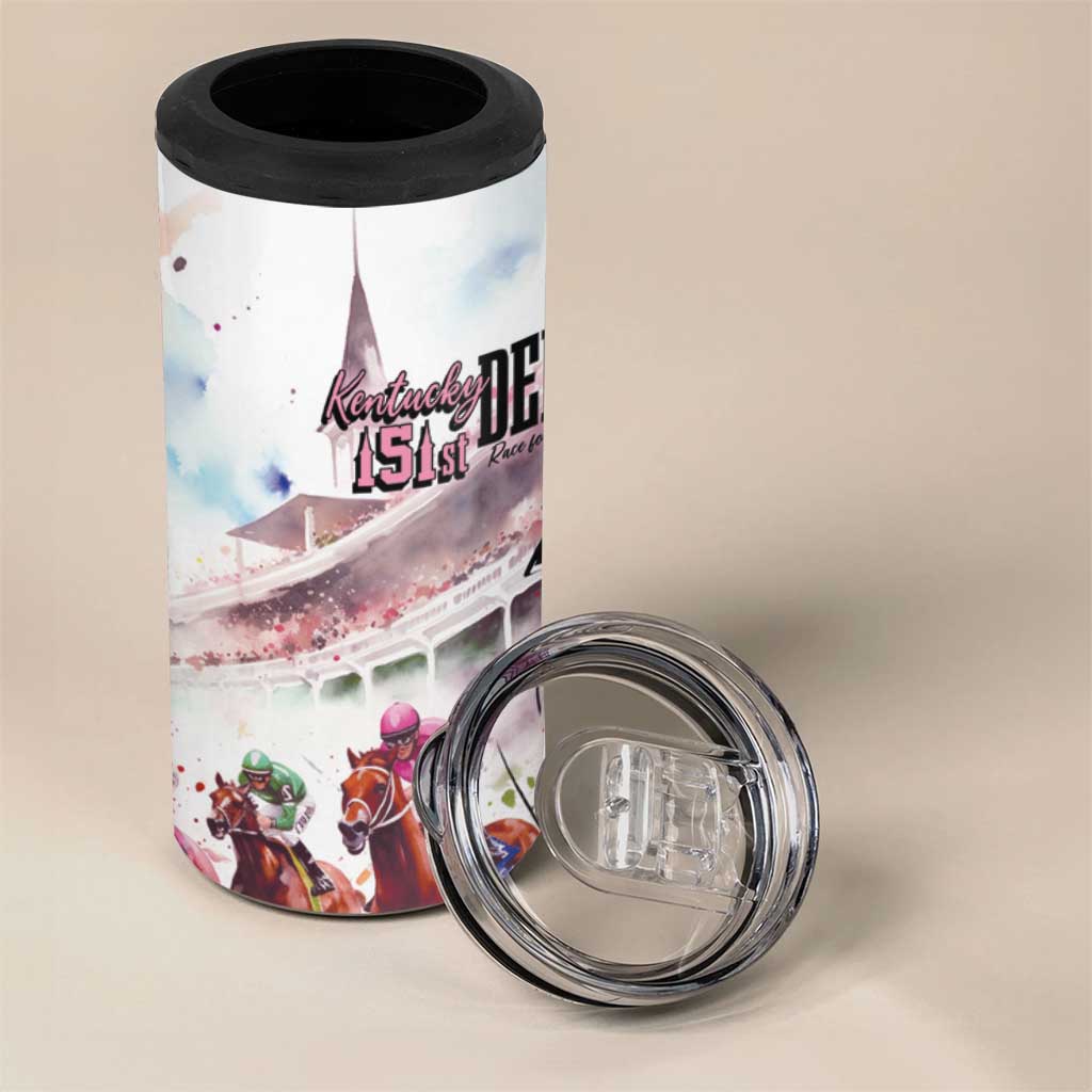 Kentucky Horse Racing 4 in 1 Can Cooler Tumbler Derby Day - Pink Out Party