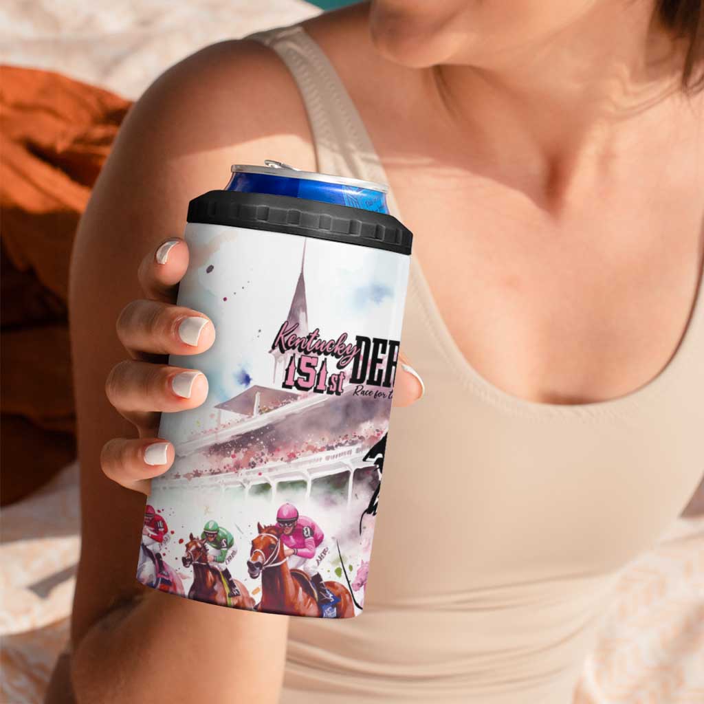 Kentucky Horse Racing 4 in 1 Can Cooler Tumbler Derby Day - Pink Out Party