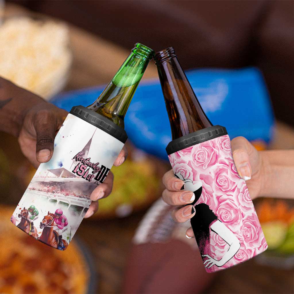 Kentucky Horse Racing 4 in 1 Can Cooler Tumbler Derby Day - Pink Out Party