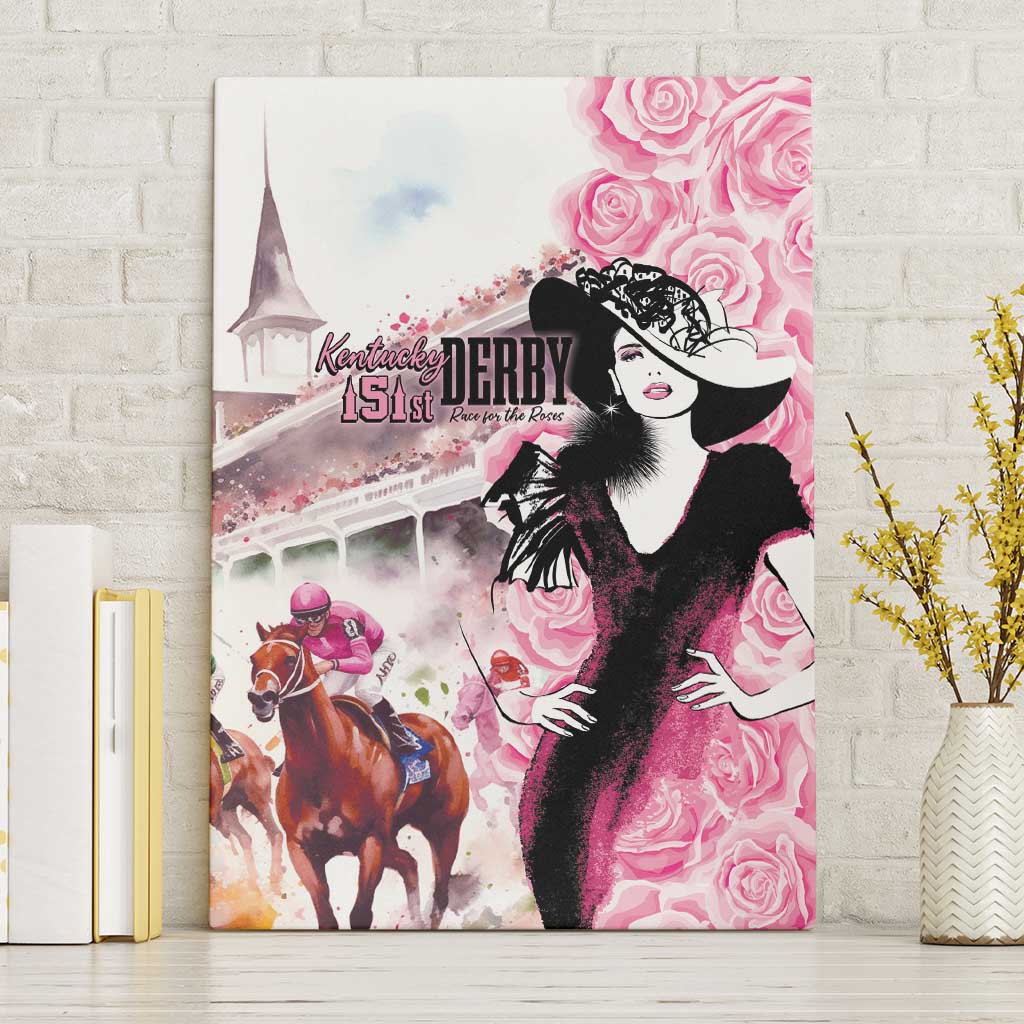 Kentucky Horse Racing Canvas Wall Art Derby Day - Pink Out Party