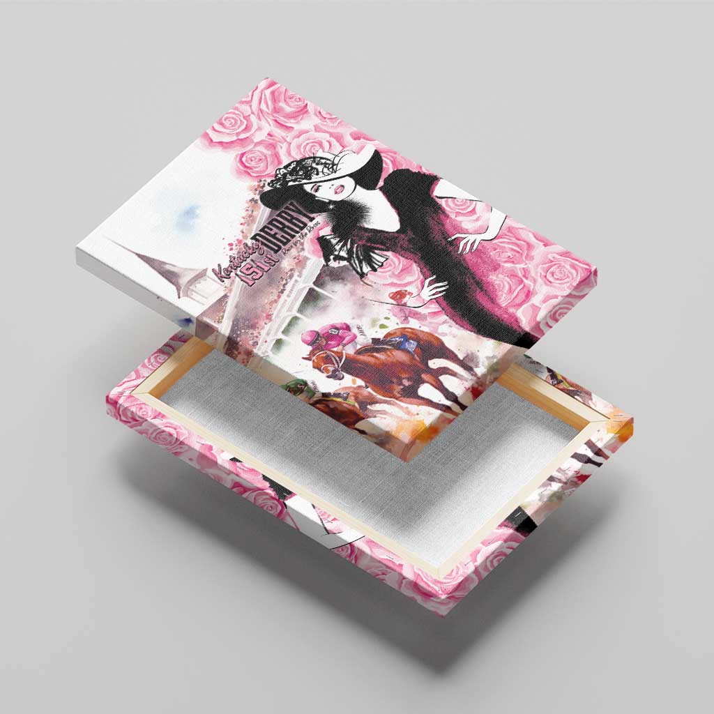 Kentucky Horse Racing Canvas Wall Art Derby Day - Pink Out Party