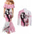 Kentucky Horse Racing Couples Matching Mermaid Dress and Long Sleeve Button Shirt Derby Day - Pink Out Party
