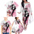 Kentucky Horse Racing Family Matching Off The Shoulder Long Sleeve Dress and Hawaiian Shirt Derby Day - Pink Out Party