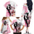 Kentucky Horse Racing Family Matching Off The Shoulder Long Sleeve Dress and Hawaiian Shirt Derby Day - Pink Out Party
