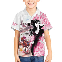 Kentucky Horse Racing Kid Hawaiian Shirt Derby Day - Pink Out Party