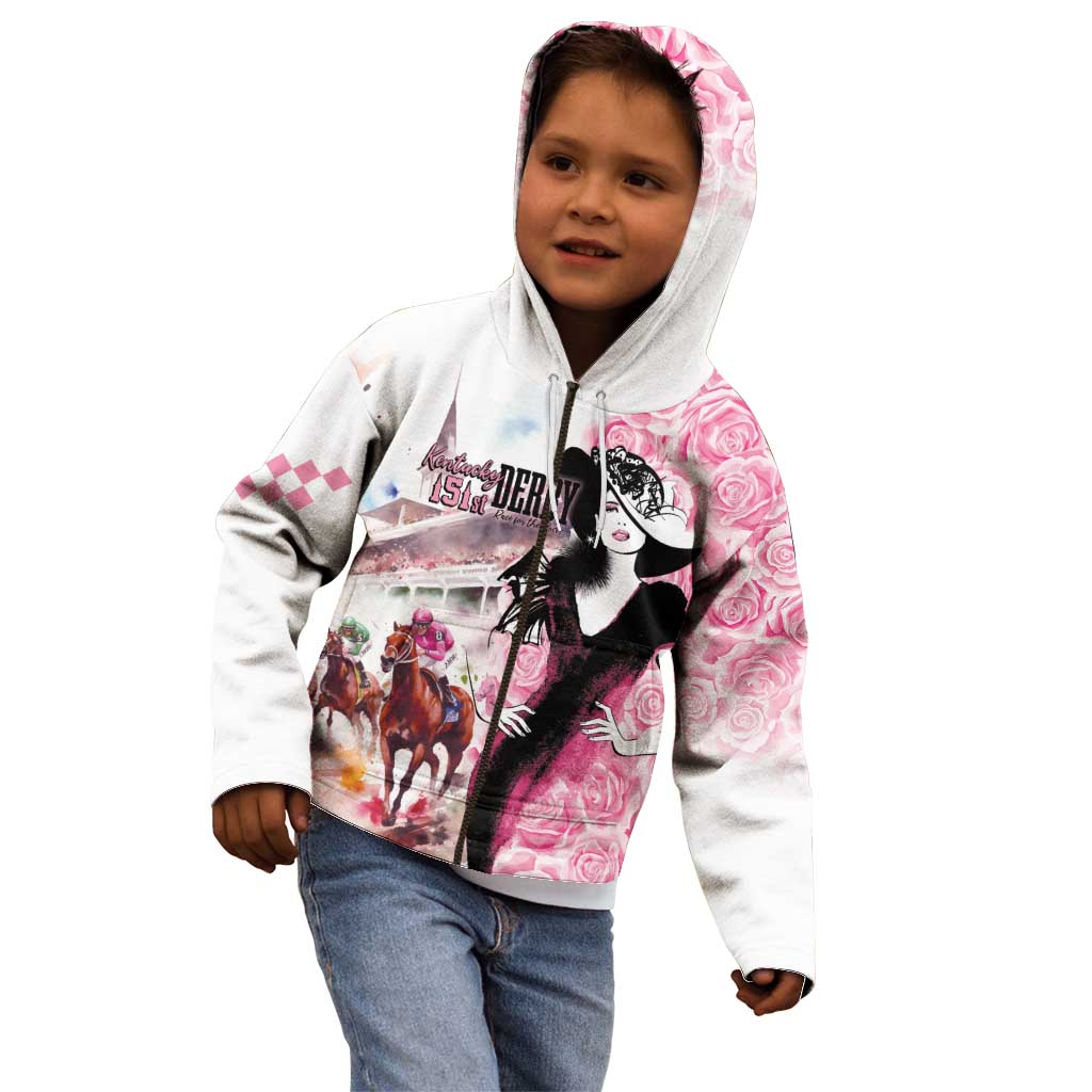 Kentucky Horse Racing Kid Hoodie Derby Day - Pink Out Party