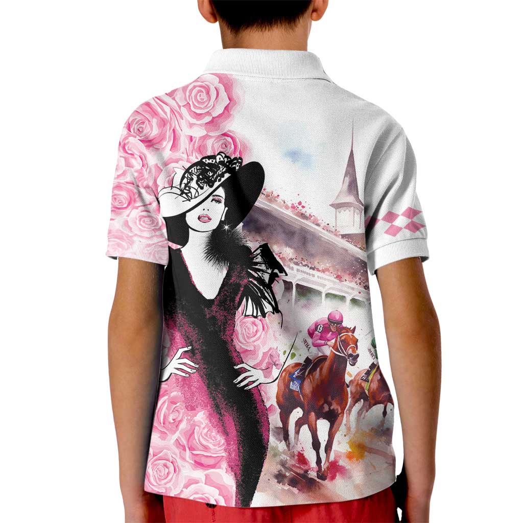 Kentucky Horse Racing Kid Polo Shirt Derby Day - Pink Out Party