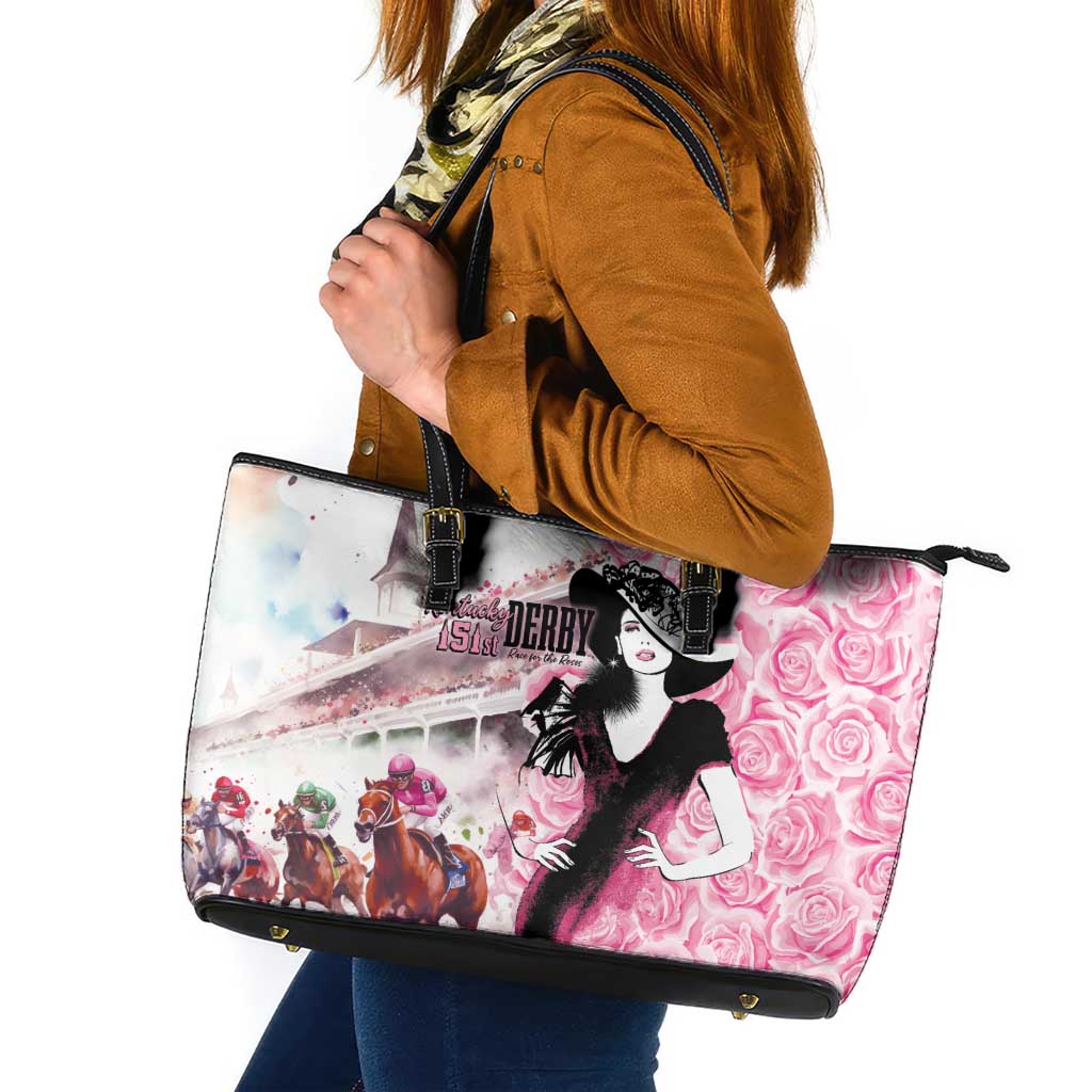 Kentucky Horse Racing Leather Tote Bag Derby Day - Pink Out Party