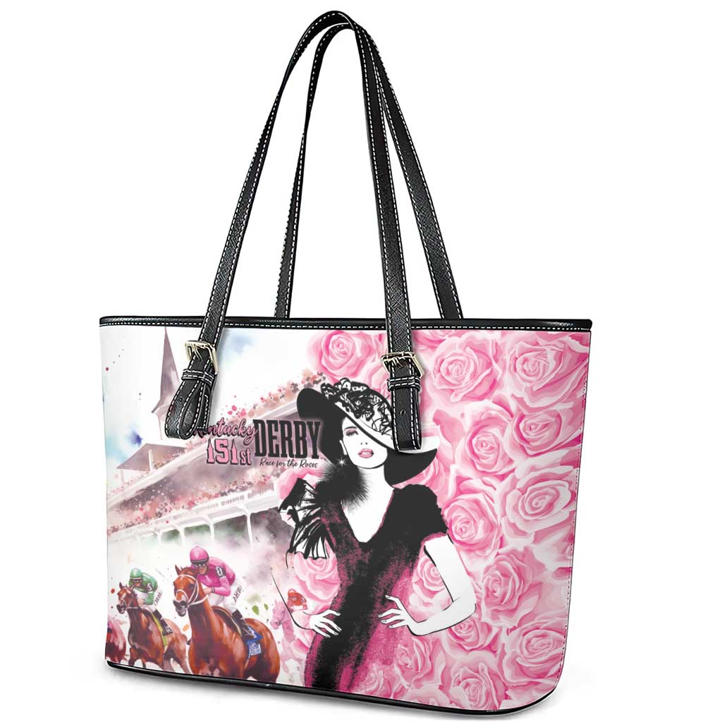 Kentucky Horse Racing Leather Tote Bag Derby Day - Pink Out Party