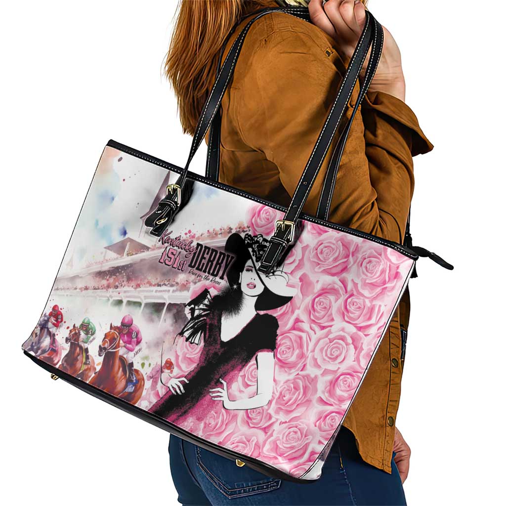 Kentucky Horse Racing Leather Tote Bag Derby Day - Pink Out Party