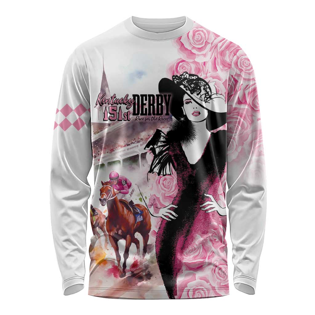 Kentucky Horse Racing Long Sleeve Shirt Derby Day - Pink Out Party