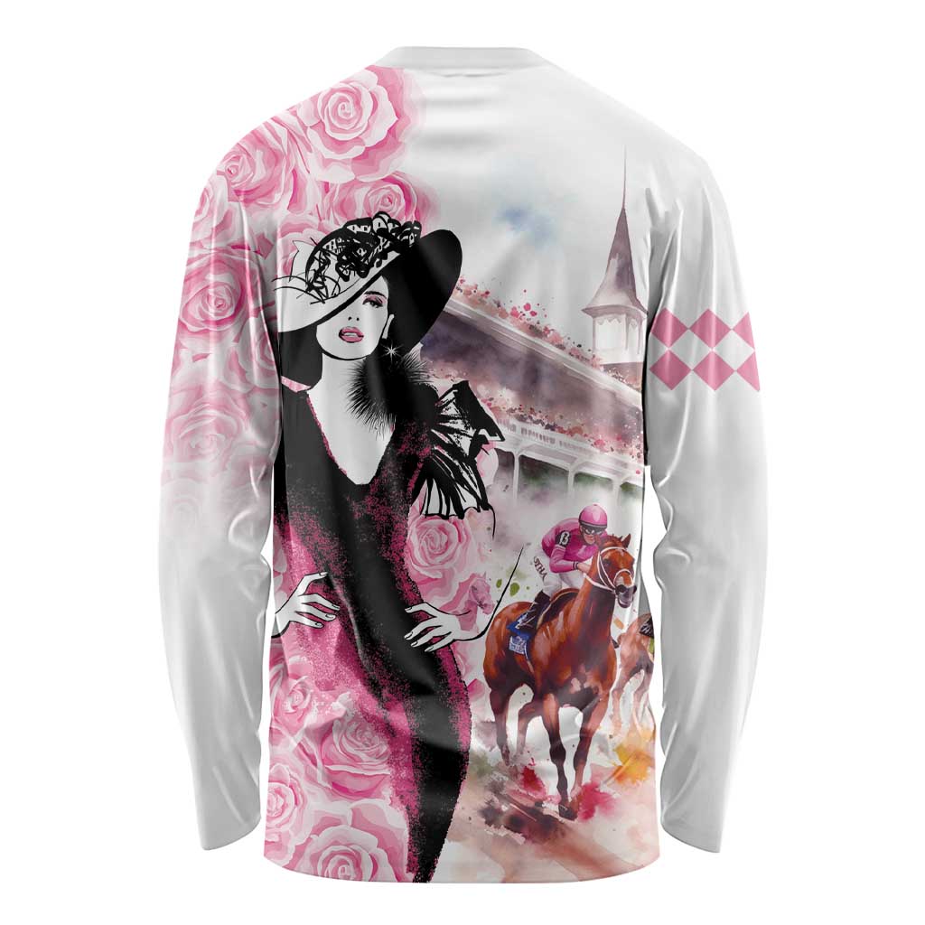 Kentucky Horse Racing Long Sleeve Shirt Derby Day - Pink Out Party