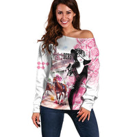 Kentucky Horse Racing Off Shoulder Sweater Derby Day - Pink Out Party