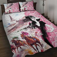 Kentucky Horse Racing Quilt Bed Set Derby Day - Pink Out Party