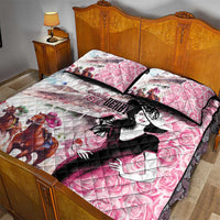 Kentucky Horse Racing Quilt Bed Set Derby Day - Pink Out Party