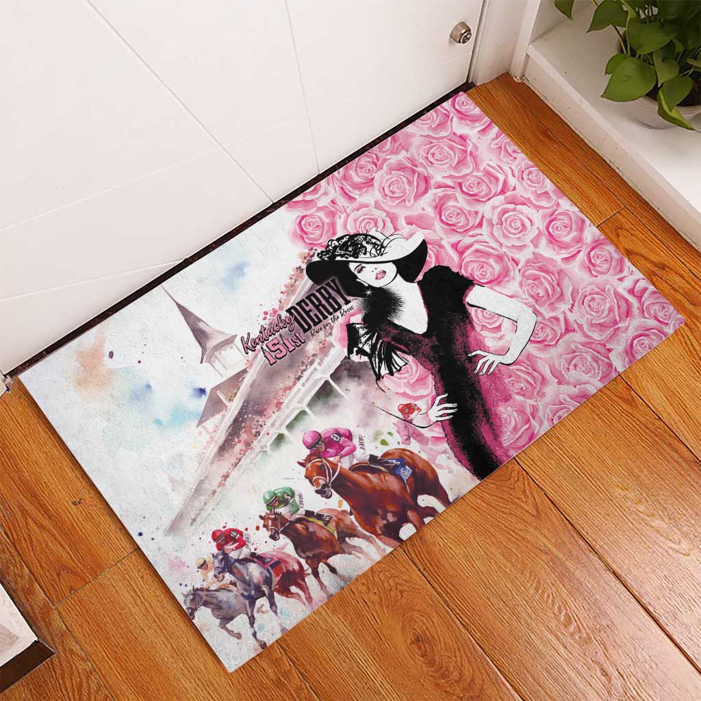 Kentucky Horse Racing Rubber Doormat Derby Day - Pink Out Party