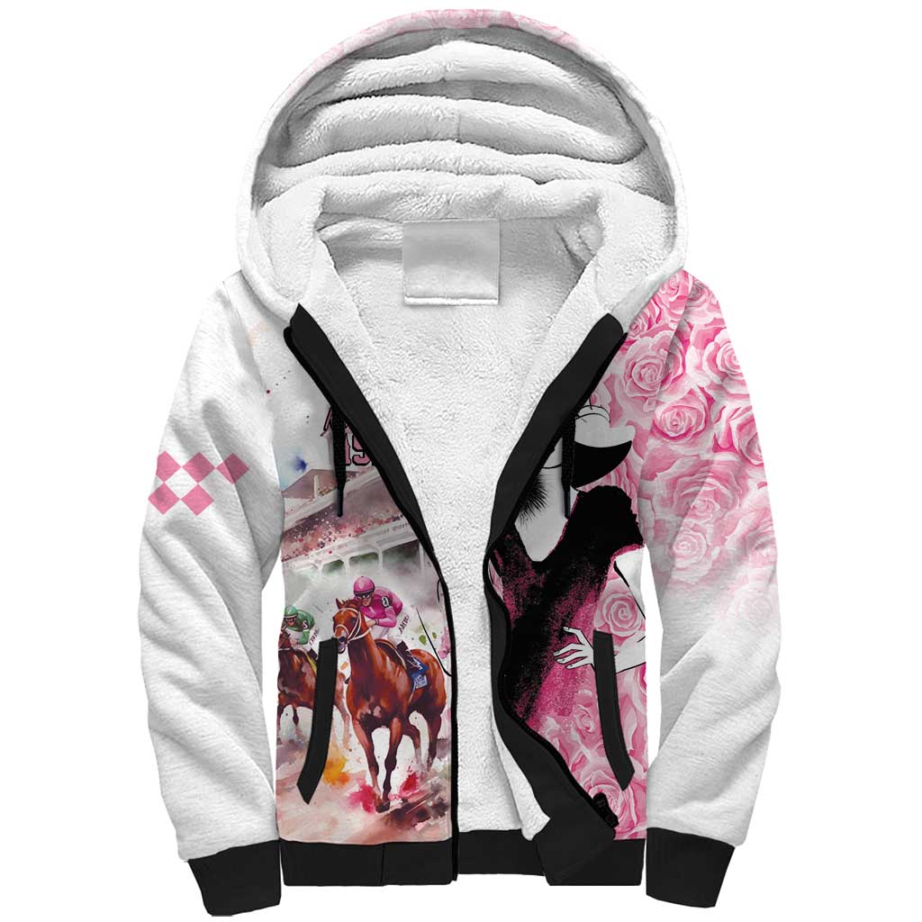 Kentucky Horse Racing Sherpa Hoodie Derby Day - Pink Out Party