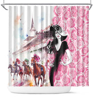 Kentucky Horse Racing Shower Curtain Derby Day - Pink Out Party