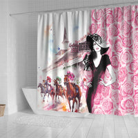 Kentucky Horse Racing Shower Curtain Derby Day - Pink Out Party