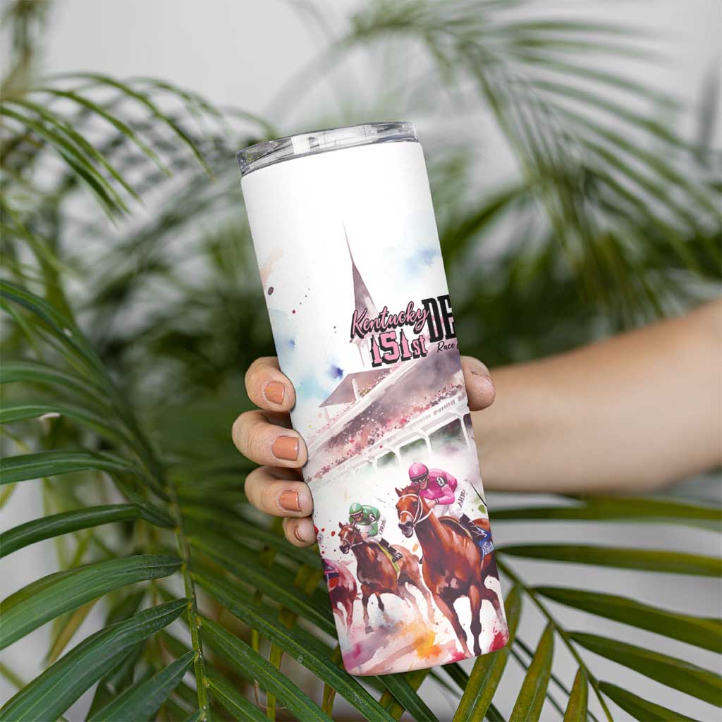 Kentucky Horse Racing Skinny Tumbler Derby Day - Pink Out Party