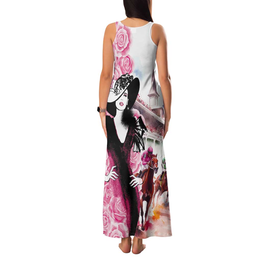 Kentucky Horse Racing Tank Maxi Dress Derby Day - Pink Out Party