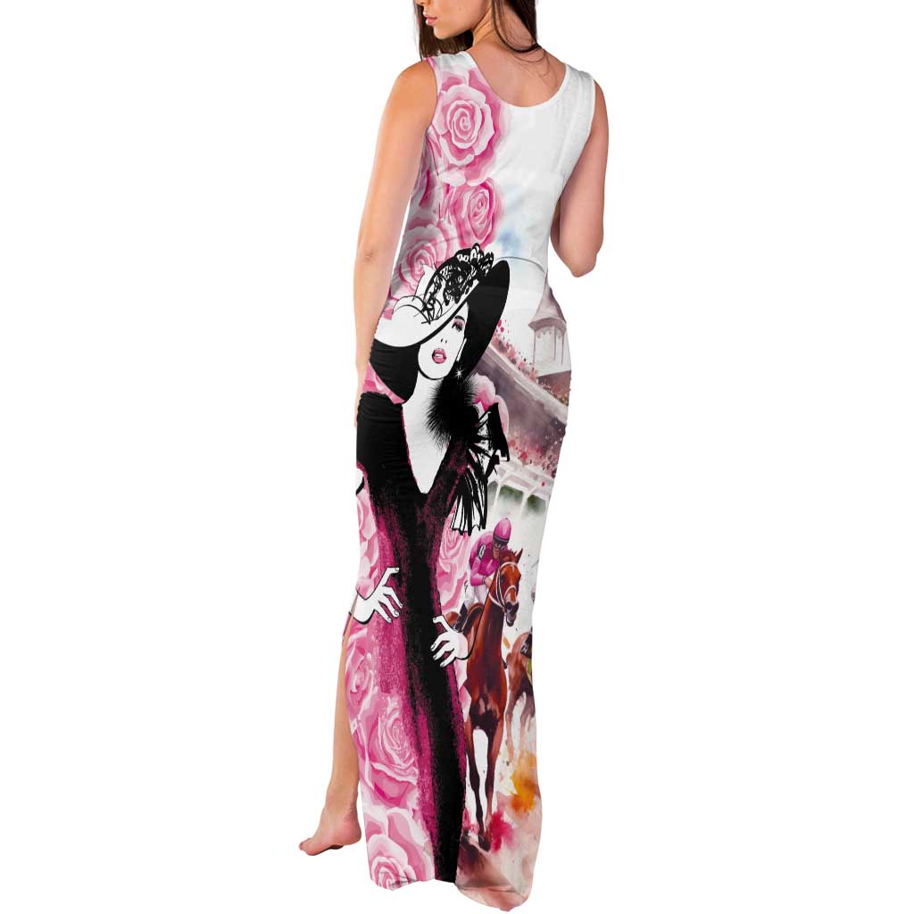Kentucky Horse Racing Tank Maxi Dress Derby Day - Pink Out Party