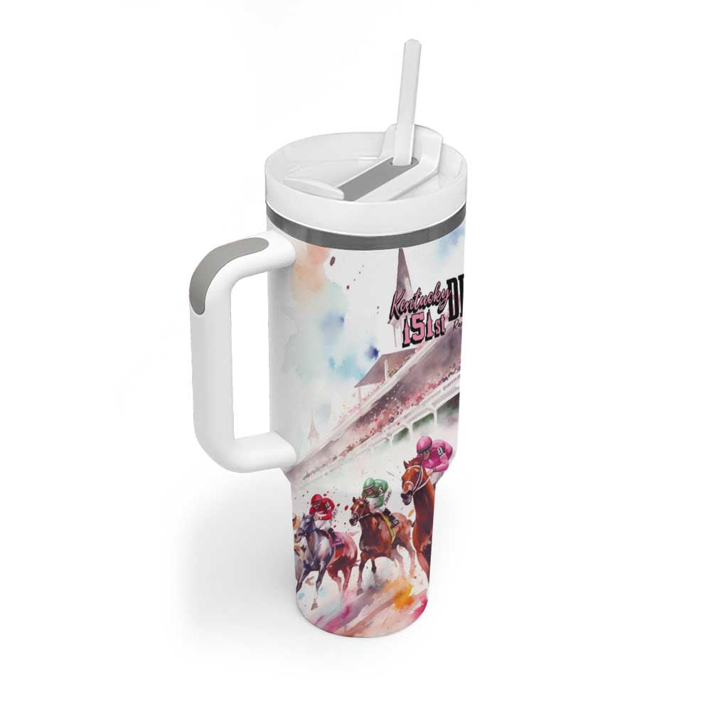 Kentucky Horse Racing Tumbler With Handle Derby Day - Pink Out Party