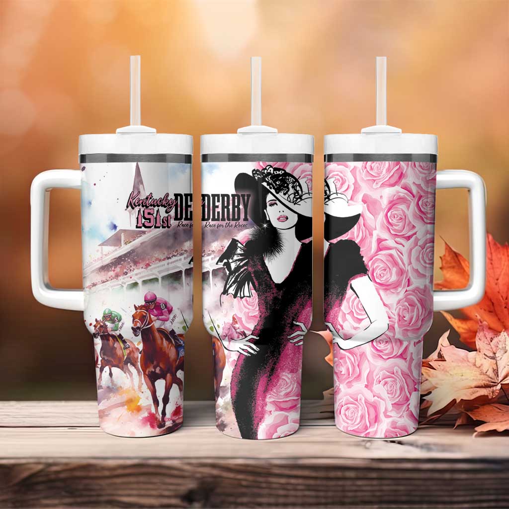 Kentucky Horse Racing Tumbler With Handle Derby Day - Pink Out Party
