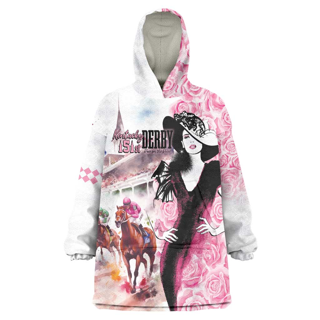 Kentucky Horse Racing Wearable Blanket Hoodie Derby Day - Pink Out Party