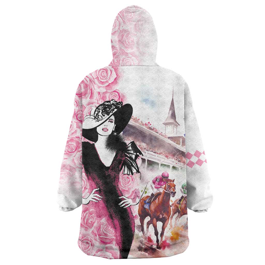 Kentucky Horse Racing Wearable Blanket Hoodie Derby Day - Pink Out Party