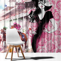 Kentucky Horse Racing Window Curtain Derby Day - Pink Out Party