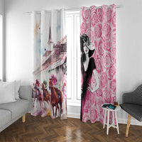 Kentucky Horse Racing Window Curtain Derby Day - Pink Out Party