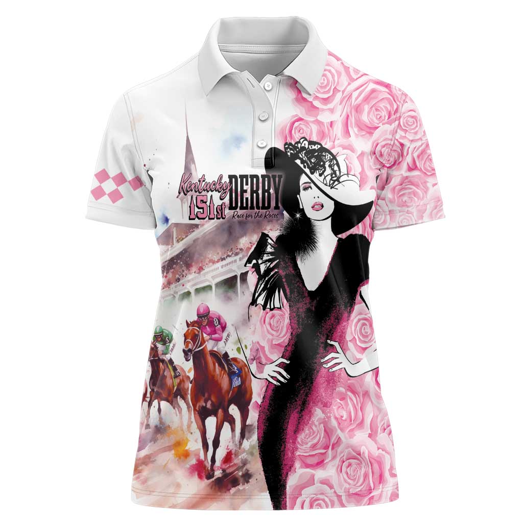 Kentucky Horse Racing Women Polo Shirt Derby Day - Pink Out Party
