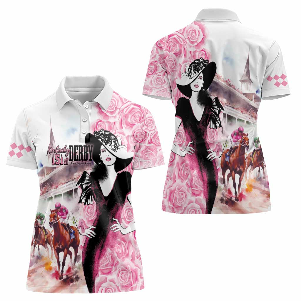 Kentucky Horse Racing Women Polo Shirt Derby Day - Pink Out Party
