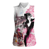 Kentucky Horse Racing Women Sleeveless Polo Shirt Derby Day - Pink Out Party