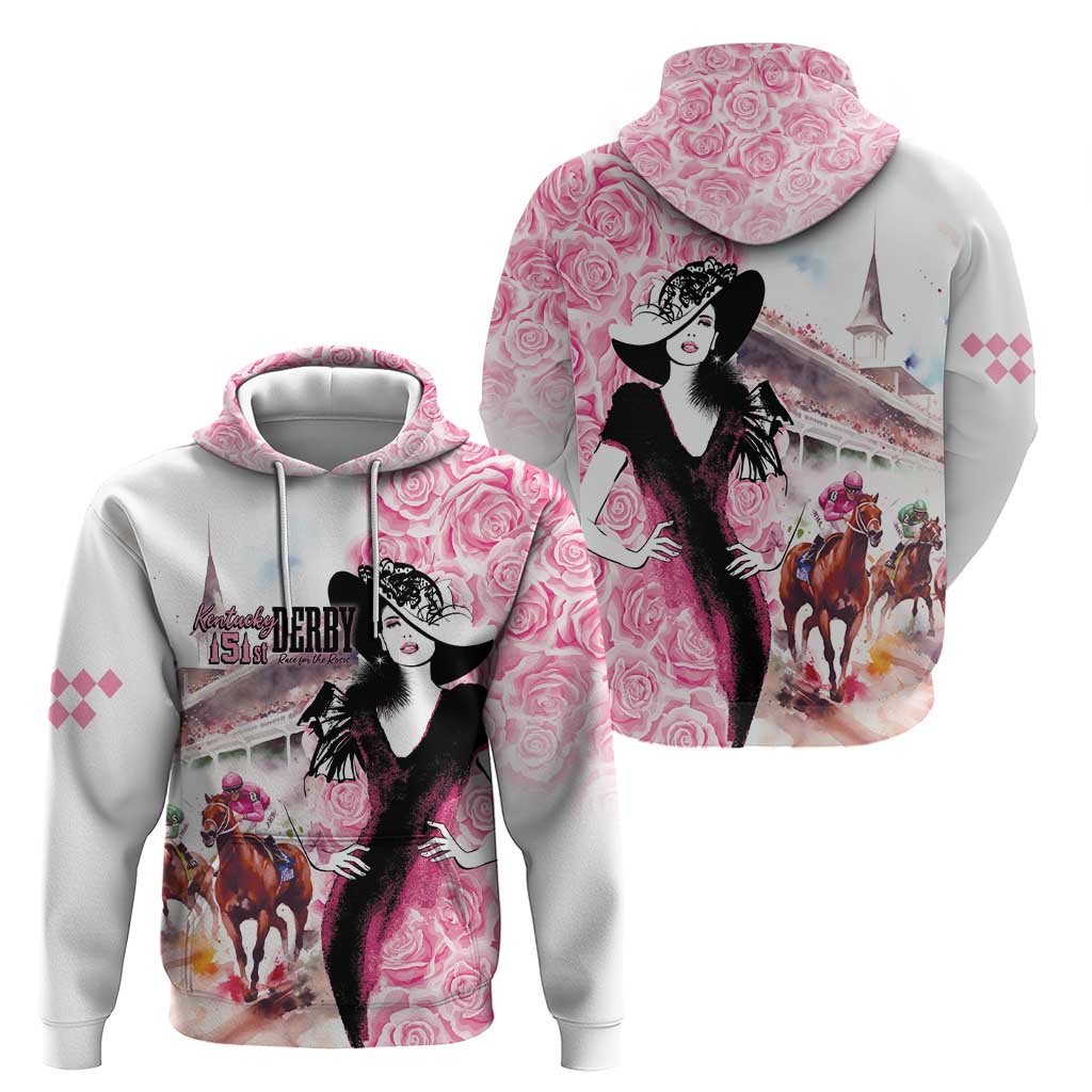 Kentucky Horse Racing Zip Hoodie Derby Day - Pink Out Party