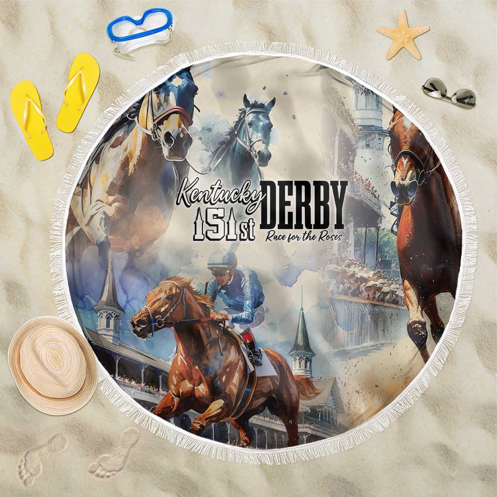 Kentucky Horse Racing Beach Blanket For The Roses