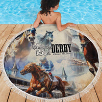 Kentucky Horse Racing Beach Blanket For The Roses