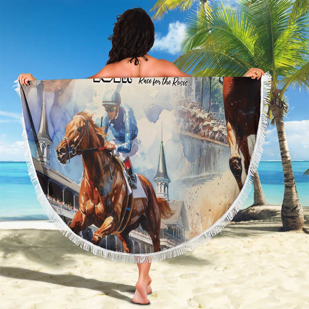 Kentucky Horse Racing Beach Blanket For The Roses