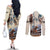Kentucky Horse Racing Couples Matching Off The Shoulder Long Sleeve Dress and Long Sleeve Button Shirt For The Roses